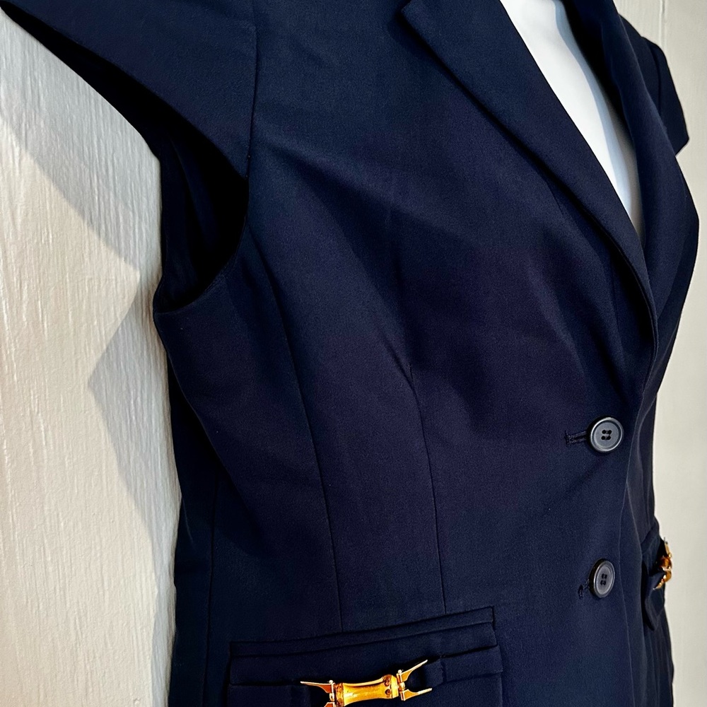 New York & Company Navy Blazer with Gold Details - Picture 3 of 8